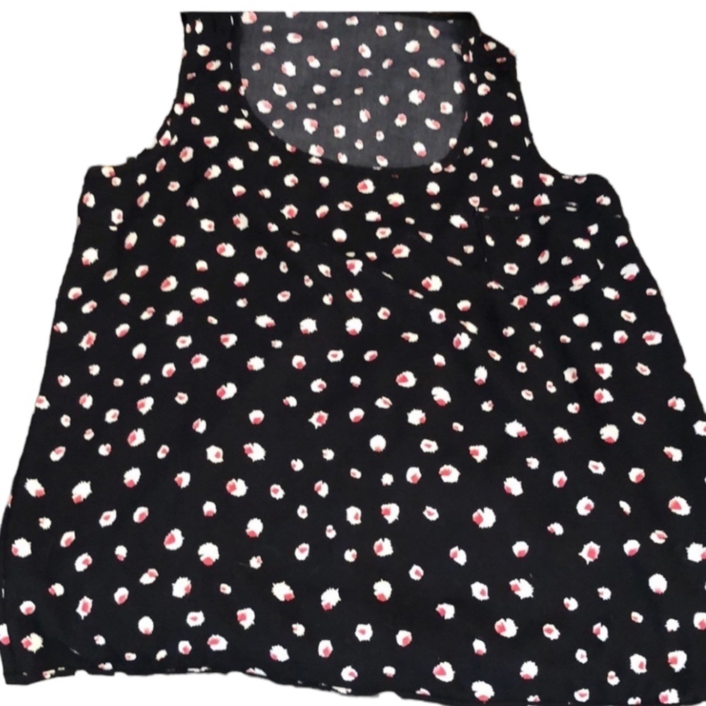 Black print tank size medium cotton blend tank with pocket no tags